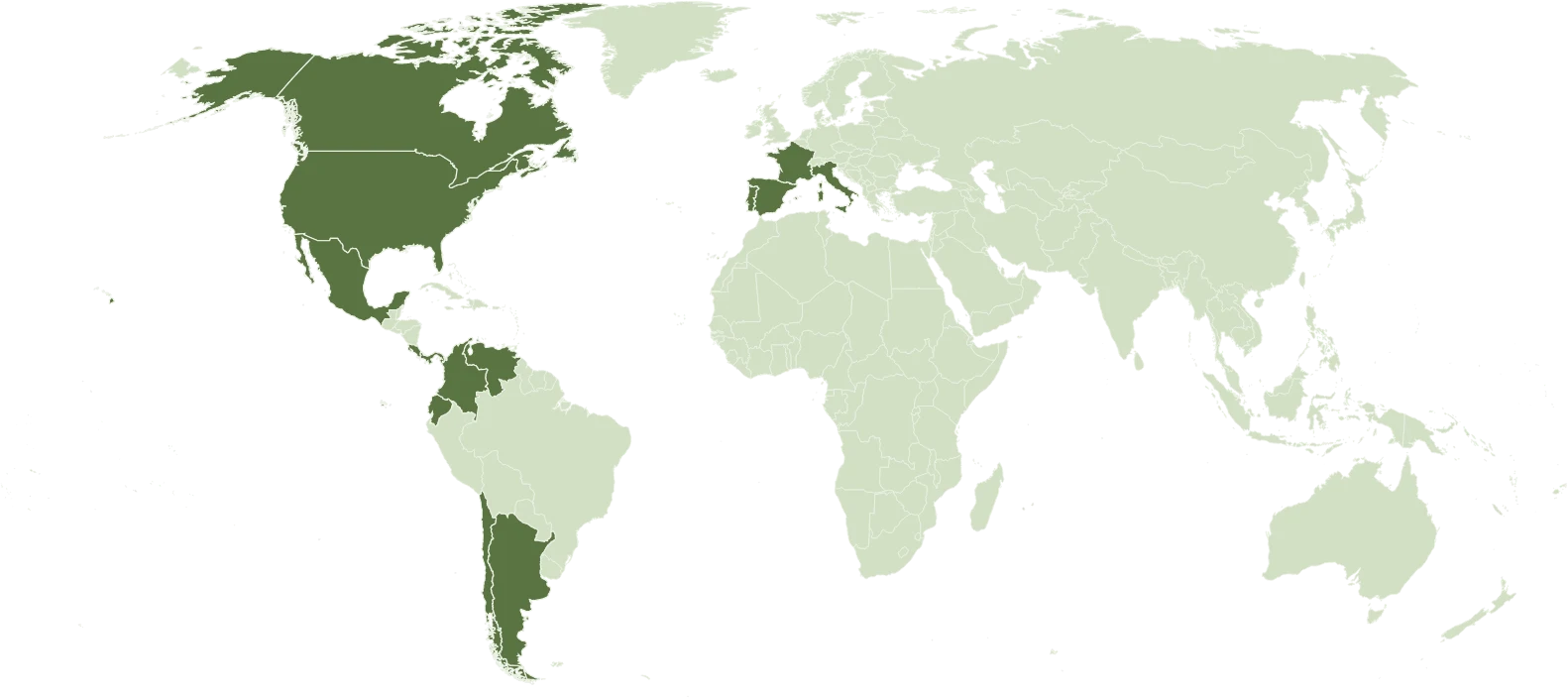 Mapa de los países donde opera iXibio